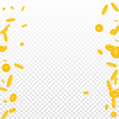 European Union Euro coins falling. Scattered disor