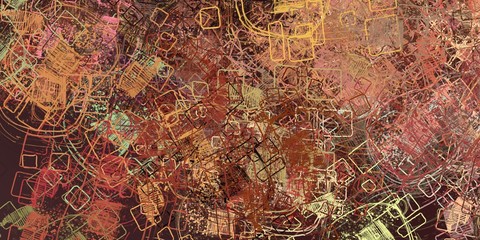 Handmade surreal abstract pattern. Modern artistic canvas. 2d illustration. Texture backdrop painting. Creative chaos.