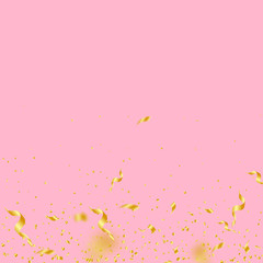 Streamers and confetti. Gold tinsel and foil ribbo