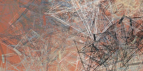 Crazy sketch random pattern. Creative chaos and variety. Modern art drawing painting. 2d illustration. Digital texture wallpaper. Artistic sketch draw backdrop material. 