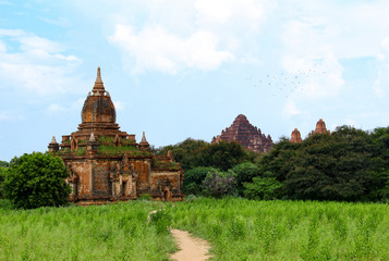 Old path leading to a weathered buddhist temple out of bricks in Bagan, Myanmar/Birma. © Moritz