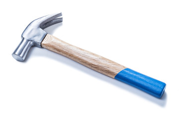 claw hammer very close up isolated on wite