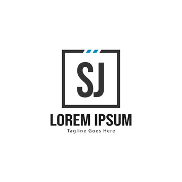 Initial SJ logo template with modern frame. Minimalist SJ letter logo vector illustration
