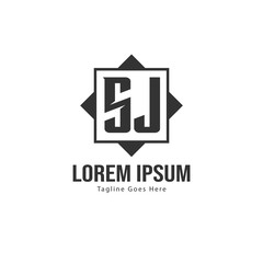 Initial SJ logo template with modern frame. Minimalist SJ letter logo vector illustration
