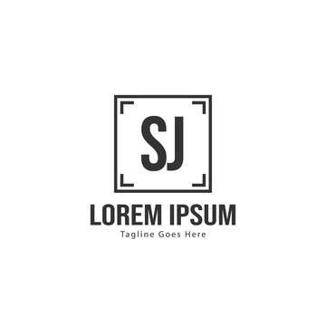 Initial SJ logo template with modern frame. Minimalist SJ letter logo vector illustration
