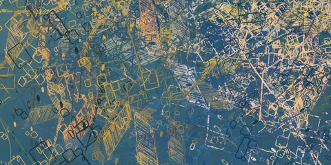 Crazy sketch random pattern. Creative chaos and variety. Modern art drawing painting. 2d illustration. Digital texture wallpaper. Artistic sketch draw backdrop material. 