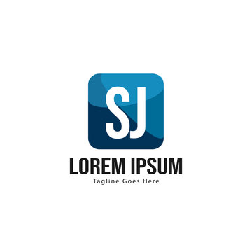Initial SJ logo template with modern frame. Minimalist SJ letter logo vector illustration