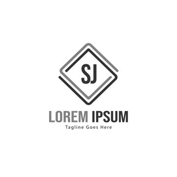 Initial SJ logo template with modern frame. Minimalist SJ letter logo vector illustration