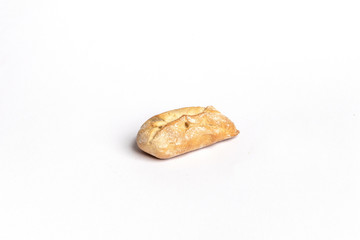 Obraz premium Freshly baked bread rolls isolated on white background.
