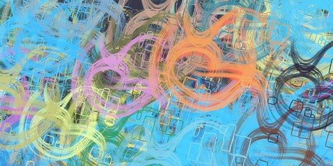 Crazy sketch random pattern. Creative chaos and variety. Modern art drawing painting. 2d illustration. Digital texture wallpaper. Artistic sketch draw backdrop material. 