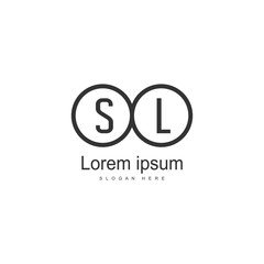 Initial SL logo template with modern frame. Minimalist SL letter logo vector illustration