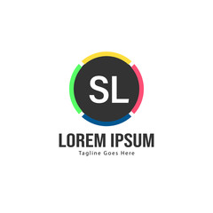 Initial SL logo template with modern frame. Minimalist SL letter logo vector illustration