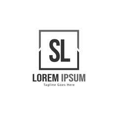 Initial SL logo template with modern frame. Minimalist SL letter logo vector illustration
