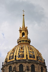 Dome of Les Invalides cathedral in Paris, France