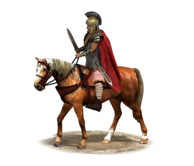 rider, warrior on horseback, 3D rendering, 3D illustration