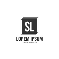 Initial SL logo template with modern frame. Minimalist SL letter logo vector illustration