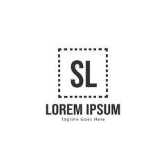 Initial SL logo template with modern frame. Minimalist SL letter logo vector illustration