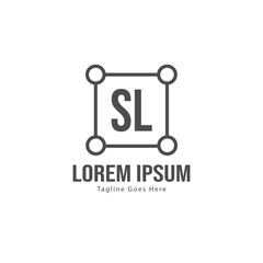 Initial SL logo template with modern frame. Minimalist SL letter logo vector illustration