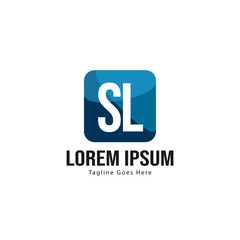 Initial SL logo template with modern frame. Minimalist SL letter logo vector illustration