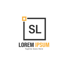 Fototapeta premium Initial SL logo template with modern frame. Minimalist SL letter logo vector illustration