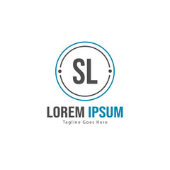 Initial SL logo template with modern frame. Minimalist SL letter logo vector illustration