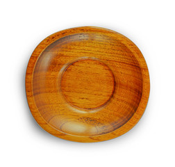 wood plate isolated on white background
