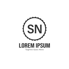 Fototapeta premium Initial SN logo template with modern frame. Minimalist SN letter logo vector illustration