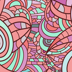 Zen art sand swirl pattern background. Hand drawn colored picture. Abstract wave multicolor design. Fascinating texture. - Vector graphics.
