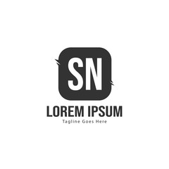 Initial SN logo template with modern frame. Minimalist SN letter logo vector illustration