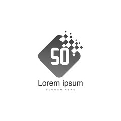 Initial SO logo template with modern frame. Minimalist SO letter logo vector illustration