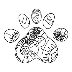 Doodle coloring animal trace. Coloring for adults page and book. - Vector. Vector illustration