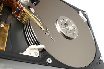 disassembled hard drive detail
