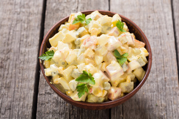 Traditional Mayonnaise Russian salad olivier