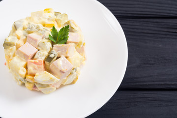 Traditional Mayonnaise Russian salad olivier