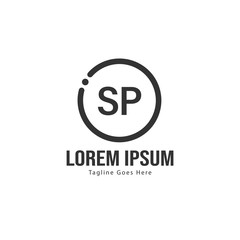 Obraz premium Initial SP logo template with modern frame. Minimalist SP letter logo vector illustration