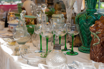 Old Glasses On Flea Market