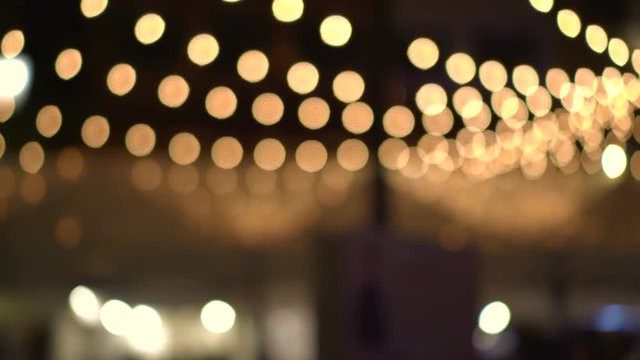 Blur festival lights garland event at night