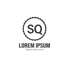 Initial SQ logo template with modern frame. Minimalist SQ letter logo vector illustration