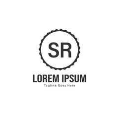 Initial SR logo template with modern frame. Minimalist SR letter logo vector illustration