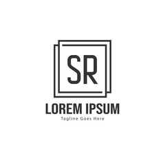 Initial SR logo template with modern frame. Minimalist SR letter logo vector illustration