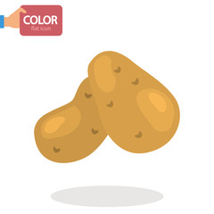 Potato vegetable color vector icon. Flat design