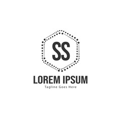 Initial SS logo template with modern frame. Minimalist SS letter logo vector illustration