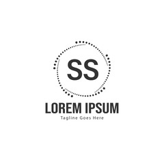 Initial SS logo template with modern frame. Minimalist SS letter logo vector illustration