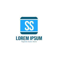Initial SS logo template with modern frame. Minimalist SS letter logo vector illustration