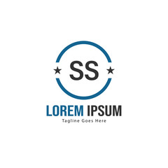 Initial SS logo template with modern frame. Minimalist SS letter logo vector illustration