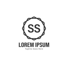Initial SS logo template with modern frame. Minimalist SS letter logo vector illustration