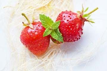 Ripe,sweet strawberry on white background.