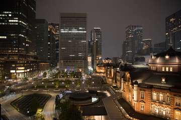 東京駅と丸の内の夜景