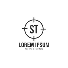 Initial ST logo template with modern frame. Minimalist ST letter logo vector illustration