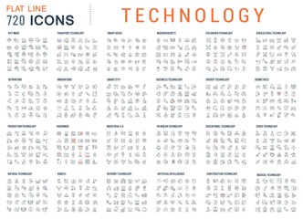 Collection Linear Icons of Technology